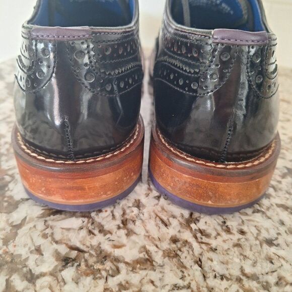 Ted Baker  Black Brown Patent Leather oxfords dress‎ shoes size 7.5 US/40.5 EU main image 7
